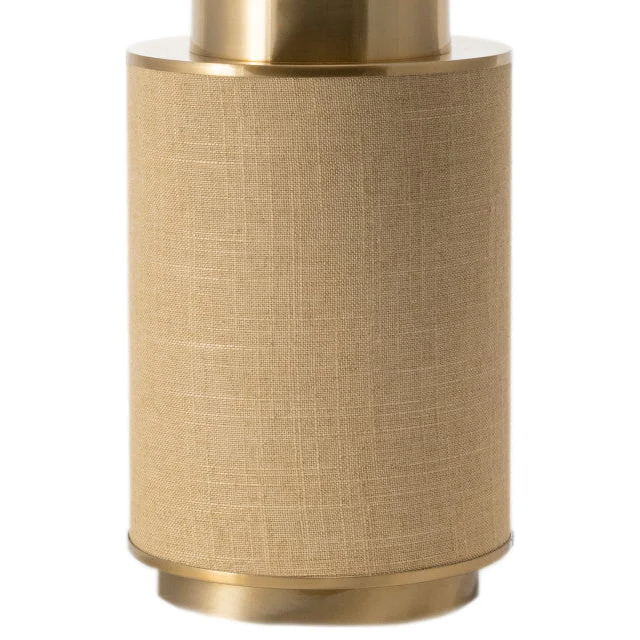 24" Draped Iron Vase Acrylic Shade Beige Table Lamp
