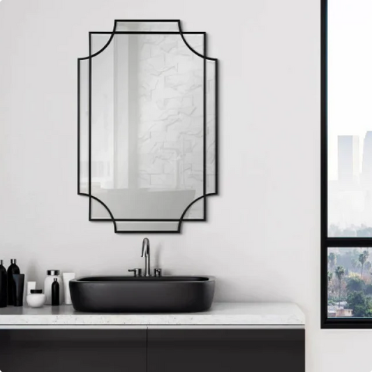 Black Decorative Framed Wall Mirror